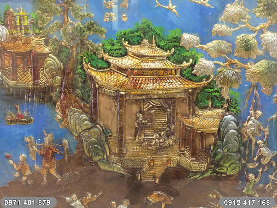 tranh đồng qu&ecirc; vẽ sơn dầu